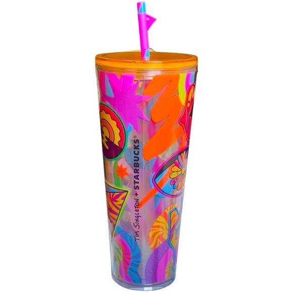 NWT Starbucks Glitter Double-Walled Cold Cup - Pride 2023 Tim Singleton - 24 oz - Picture 2 of 8